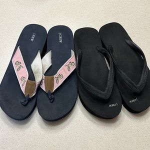 J Crew Flip Flops 2 pairs